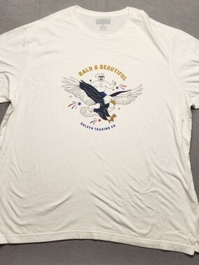 Duluth Trading Company Bald And Beautiful Longtail T-Shirt, New, White 2XL